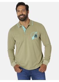 Langarm-Poloshirt Jan Vanderstorm "Langarm-Poloshirt FREDMAR", Herren, Gr. XL, gr&uuml;n (oliv), Obermaterial: 100% Baumwolle CO., Shirts Langarm-Poloshirt