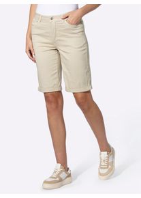 Jeansshorts Heine, Damen, Gr. 34, Normalgr&ouml;&szlig;en, sand, 98% Baumwolle, 2% Elasthan, unifarben, kurz, Jeans Jeansshorts