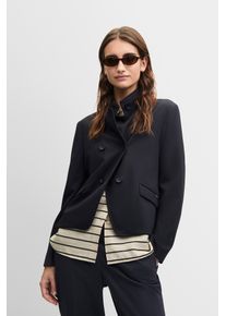 Kurzblazer Cinque "CILOKO", Damen, Gr. 42, schwarz, Web, Obermaterial: 52% Polyester, 21% Polyamid, 17% Viskose, 10% Elasthan, unifarben, tailliert h&uuml;ftlang, hoch geschlossener Ausschnitt, abgesteppte Kante, Blazer Kurzblazer, Stehkragen, taillierter Schnitt, elastischer Materialmix