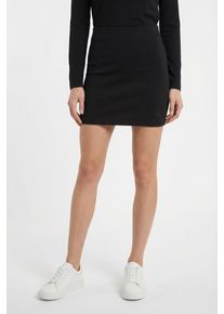 Minirock Calvin Klein Jeans "INTERLOCK MINI SKIRT", Damen, Gr. M (40), schwarz, Web, Obermaterial: 78% Polyester, 18% Viskose, 4% Elasthan, unifarben, regular fit mini, R&ouml;cke Minirock, Figurbetonte Passform