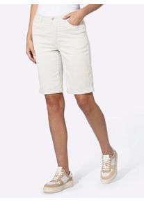 Jeansshorts Heine, Damen, Gr. 42, Normalgr&ouml;&szlig;en, wei&szlig;, 98% Baumwolle, 2% Elasthan, unifarben, kurz, Jeans Jeansshorts