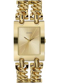 Quarzuhr Guess "HEAVY METAL", gold (goldfarben), Armbanduhren, Damen, Quarzuhr, Armbanduhr, Damenuhr, Armband Kettengliederung
