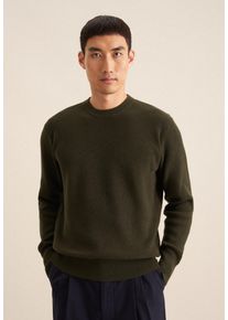 Strickpullover Seidensticker "Schwarze Rose", Herren, Gr. XL, gr&uuml;n (olive), 100% Baumwolle, unifarben, regular fit, Rundhals, Pullover Strickpullover, 1/1 Rundhals Uni