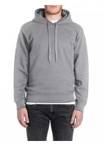 Kapuzensweatshirt Replay, Herren, Gr. XL, grau (lead grau), Sweatware, Obermaterial: 80% Baumwolle, 20% Polyester, unifarben, regular fit normal, Rundhals, angesetztes B&uuml;ndchen, Sweatshirts Kapuzensweatshirt