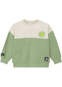 Sweatshirt s.Oliver JUNIOR, Jungen, Gr. 140, gr&uuml;n, Sweatware, Obermaterial: 90% Baumwolle, 10% Polyester, Colorblocking, bequem normal, Rundhals, Rippb&uuml;ndchen, Sweatshirts Sweatshirt, bequem geschnitten, Rundhalsausschnitt