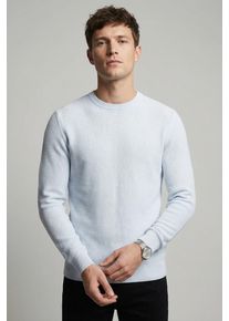 Rundhalspullover Calvin Klein "LS TEXTURED COTTON CREWNK SWEATE", Herren, Gr. XXL, plein air, Web, Obermaterial: 100% Baumwolle, unifarben, l&auml;ssig geschnitten normal, Rundhals, eingesetzt Rippb&uuml;ndchen, Pullover Rundhalspullover, Regular fit mit Rundhalsausschnitt
