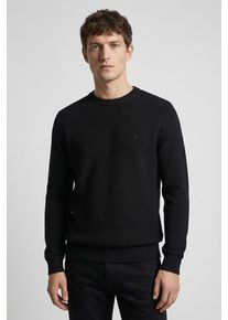Rundhalspullover Calvin Klein "LS TEXTURED COTTON CREWNK SWEATE", Herren, Gr. XXL, schwarz, Web, Obermaterial: 100% Baumwolle, unifarben, l&auml;ssig geschnitten normal, Rundhals, eingesetzt Rippb&uuml;ndchen, Pullover Rundhalspullover, Regular fit mit Rundhalsausschnitt