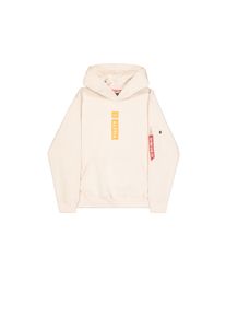 Hoodie Alpha Industries "Alpha Puff Print Hoodie", Herren, Gr. L, wei&szlig; (jet stream wei&szlig;), Obermaterial: 80% Baumwolle, 20% Polyester, regular fit, Sweatshirts Hoodie