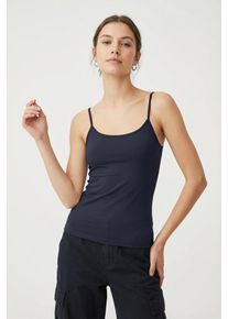 Spaghettitop Only "ONLEA S/L NEW SINGLET JRS NOOS", Damen, Gr. S, navy blazer, Jersey, Obermaterial: 94% Polyamid, 6% Elasthan, unifarben, regular fit h&uuml;ftlang, Rundhals, Tops Spaghettitop