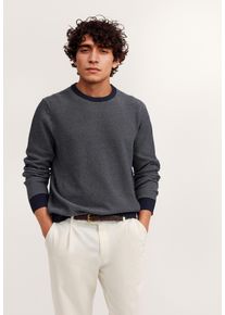 Rundhalspullover Bugatti "Regular Fit", Herren, Gr. M, 390, marine, Strick, 100% Baumwolle, unifarben, regular fit, Rundhals, Pullover Rundhalspullover, aus reiner Baumwolle