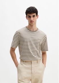 Marc O'Polo T-Shirt MARC O'POLO, Damen, Gr. XL, multi, egg wei&szlig;, Single Jersey, Obermaterial: 100% Baumwolle, geringelt, regular fit normal, Rundhals, Shirts T-Shirt, regular fit aus reiner Bio-Baumwolle