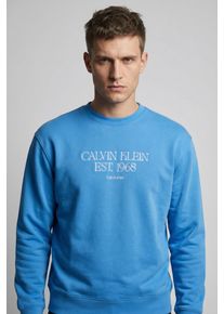 Sweatshirt Calvin Klein Jeans "1968 NYC GRAPHIC", Herren, Gr. XL, french blau, Sweatware, Obermaterial: 100% Baumwolle, unifarben, l&auml;ssig geschnitten normal, Rundhals, eingesetzt Rippb&uuml;ndchen, Sweatshirts Sweatshirt, Regular fit mit Markenprint