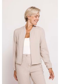 Jackenblazer Zhrill "ZHDALS Blazer Bomberstyle", Damen, Gr. XL, gr&uuml;n, Web, Obermaterial: 60% Polyester, 28% Viskose, 8% sonstige Fasern, 4% Elasthan, unifarben, gerade h&uuml;ftbedeckend, Rundhals, elastischer Bund, Blazer Jackenblazer, Blouson mit Rei&szlig;verschluss