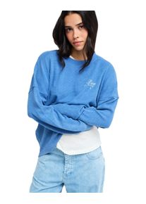 Longpullover Roxy "Eastside Midweight", Damen, Gr. S, dutch blau, Obermaterial: 60% Walkfrottier, 40% Microfaser;, Pullover Longpullover