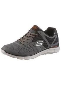 Sneaker Skechers "VERSE-FLASH POINT", Herren, Gr. 46, dunkelgrau, Leder, Textil, Schuhe Sneaker, Freizeitschuh, Halbschuh, Schn&uuml;rschuh mit Memory Foam-Ausstattung