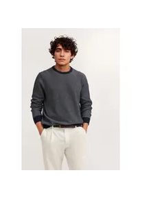 Rundhalspullover Bugatti "Regular Fit", Herren, Gr. M, 390, marine, Strick, 100% Baumwolle, unifarben, regular fit, Rundhals, Pullover Rundhalspullover, aus reiner Baumwolle