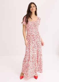 bonprix Maxikleid aus Viskose-Mix, wei&szlig;, Gr.44/46 (L), Modernes langes Kleid mit eckigem Ausschnitt, aus Viskose