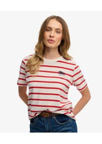 Superdry Damen Heritage Hamptons Gestreiftes T-shirt Red - Gr&ouml;&szlig;e: 40 2102421502390H2G019
