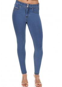 Shapingleggings Freddy "NOW Skinny", Damen, Gr. XL (42), N-Gr, bunt (light blau, gelb), Obermaterial: 84% Baumwolle, 16% Elasthan, figurbetont lang, Hosen Shapingleggings, mit Lifting & Shaping Effekt