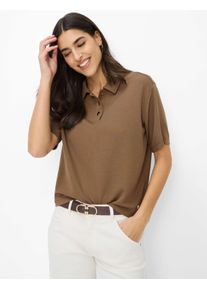 Brax Damen Polo Style CARA S mocha brown, dunkelbraun, Gr. 34
