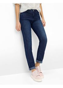 Brax Damen Five-Pocket-Hose Style CAROLA USED OCEAN BLUE, denim dunkelblau, Gr. 34