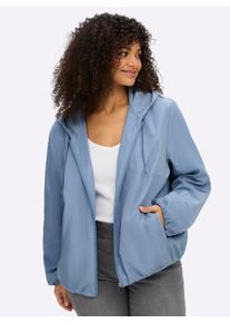 sheego Gro&szlig;e Gr&ouml;&szlig;en Blouson mit Kapuze und Gummibund, bleu, Gr&ouml;&szlig;e 50 - Damen