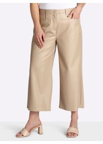 sheego Gro&szlig;e Gr&ouml;&szlig;en Lederimitathose in 7/8-L&auml;nge, beige, Gr&ouml;&szlig;e 46 - Damen