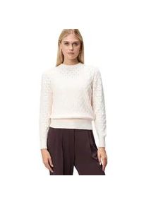 Strickpullover Zero "Damen mit Lochstrickmuster", Damen, Gr. 42, eggnog, Strick, Obermaterial: 38% Polyester, 30% Polyester, 27% Polyamid, 5% Wolle, Strukturmuster, figurumspielend normal, Rundhals, Pullover Strickpullover, Lochmuster