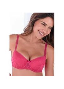 Schalen-BH s.Oliver "Denise", Damen, Gr. 75, Cup B, pink, Spitze, Obermaterial: 70% Polyamid, 20% Polyester, 10% Elasthan, BHs Schalen-BH, im Balconette-Schnitt aus Spitze und fancy Mesh, sexy Dessous
