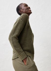 bonprix Ajour-Pullover aus leichtem Leinen-Mix, gr&uuml;n, Gr.40/42 (M), Pullover in sch&ouml;nem Ajour und leichtem Leinen-Mix, aus Leinen