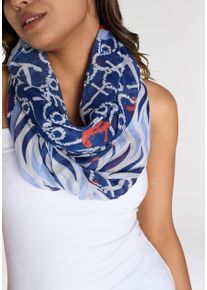 Loop Laura Scott, Damen, blau (marine, wei&szlig;), Web, Polyester, bedruckt, gemustert, Modet&uuml;cher Loop, Sommer Schal im maritimen Design