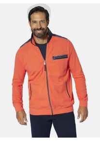 Sweatjacke Jan Vanderstorm "Sweatjacke LEEVEN", Herren, Gr. XXL, orange (hellorange), Obermaterial: 100% Baumwolle CO., Sweatjacken Sweatjacke