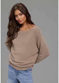 3/4 Arm-Pullover Laura Scott, Damen, Gr. 36/38, gold, Strick, Obermaterial: 80% Baumwolle, 20% metallisierte Faser (LUREX), unifarben, figurumspielend h&uuml;ftlang, Rundhals, Rippb&uuml;ndchen, Pullover 3/4 Arm-Pullover, mit Glitzergarn und l&auml;ssigem Schnitt, Topseller