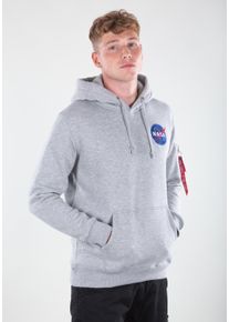 Hoodie Alpha Industries "Space Shuttle Hoodie", Herren, Gr. S, grau heather, Shell: 80% Cotton, 20% Polyester, regular fit, Sweatshirts Hoodie