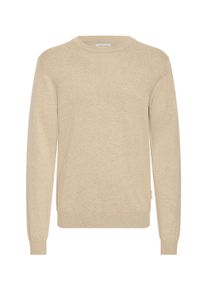 Strickfleece-Pullover Casual Friday "Strickpullover CFBells", Herren, Gr. M, braun (silber sage melange), Obermaterial: 50% Baumwolle CO. 50% Lyocell CLY., Pullover Strickfleece-Pullover