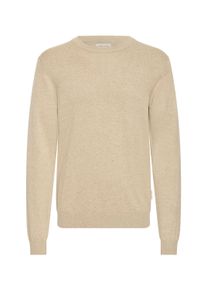 Strickfleece-Pullover Casual Friday "Strickpullover CFBells", Herren, Gr. S, braun (silber sage melange), Obermaterial: 50% Baumwolle CO. 50% Lyocell CLY., Pullover Strickfleece-Pullover