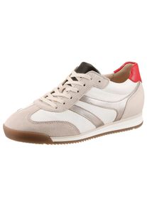 Keilsneaker Gabor, Damen, Gr. 37, beige kombiniert, Nappaleder, Veloursleder, Schuhe Keilsneaker, Freizeitschuh, Halbschuh, Schn&uuml;rer im Retro Style