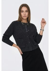 Strickjacke Only "ONLPIEMONTE L/S CARDIGAN KNT NOOS", Damen, Gr. M, grau (dunkelgrau melange), Strick, Obermaterial: 50% Polyacryl, 41% Polyester, 6% Wolle, 3% Elasthan, unifarben, regular fit taillenbedeckt, V-Ausschnitt, Strickjacken Strickjacke, Materialmix, regular fit