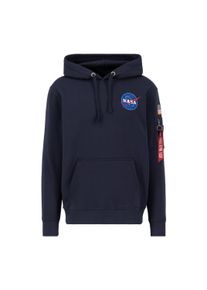 Hoodie Alpha Industries "Space Shuttle Hoodie", Herren, Gr. S, blau (rep.blau), Obermaterial: 80% Baumwolle, 20% Polyester, regular fit, Sweatshirts Hoodie
