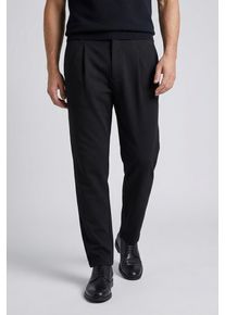 Bundfaltenhose Calvin Klein "TAPERED TECH KNIT PLEATED PANT", Herren, Gr. 36, N-Gr, schwarz, Web, Obermaterial: 69% Viskose, 27% Polyamid, 4% Elasthan, unifarben, regular fit lang, Hosen Bundfaltenhose, Regular fit mit elastischem Bund