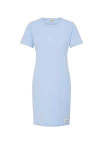 Midikleid oxmo "Midikleid OXPimatta", Damen, Gr. XXL, N-Gr, blau (vista blau), Obermaterial: 57% Baumwolle CO. 43% Polyester PES., Kleider Midikleid