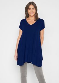 bonprix Longshirt, blau, Gr.44/46 (L), Sch&ouml;nes Long-Top in A-Shape Passform, aus Viskose
