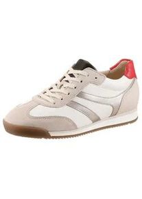 Keilsneaker Gabor, Damen, Gr. 42, beige kombiniert, Nappaleder, Veloursleder, Schuhe, Freizeitschuh, Halbschuh, Schn&uuml;rer im Retro Style