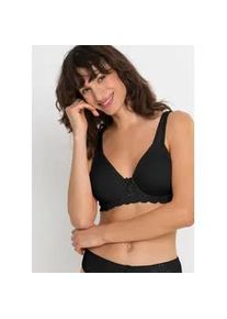 T-Shirt-BH bonprix "T-Shirt-BH mit gepolsterten Tr&auml;gern", Damen, Gr. 75, Cup C, schwarz, Obermaterial: 80% Polyamid, 20% Elasthan. Futter: 80% Polyamid, 20% Elasthan. Spitze: 90% Polyamid, 10% Elasthan, BHs T-Shirt-BH, mit B&uuml;gel und dezenten Spitzendetails