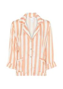 Pyjama CCDK COPENHAGEN "CCDK Copenhagen sleep shirt Saga", Damen, Gr. M, coral sands stripe, Obermaterial: 95% Viskose, 5% Elasthan, Homewear-Sets Pyjama