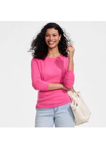 LANDS' END Kaschmir-Pullover mit rundem Ausschnitt, Damen,  Pink, Kaschmir, by Lands' End