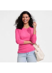 LANDS' END Kaschmir-Pullover mit rundem Ausschnitt, Damen,  Pink, Kaschmir, by Lands' End