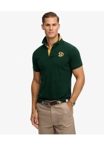 Superdry Herren Piqu&eacute; Monogram Poloshirt Green - Gr&ouml;&szlig;e: S 1040808500349K1B001