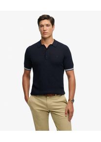 Superdry Herren Kurz&auml;rmeliges Strick-polohemd mit Struktur Navy - Gr&ouml;&szlig;e: M 1040808000204K9T002