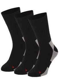 Basicsocken Apollo "THERMAL/TRACKING SOCKS", Damen, Gr. 43-46, bunt (multi schwarz), Obermaterial: 60% Polyamid, 40% Wolle, unifarben, elastisch, Socken Basicsocken, Unisex mit w&auml;rmenden Merinowoll-Anteil